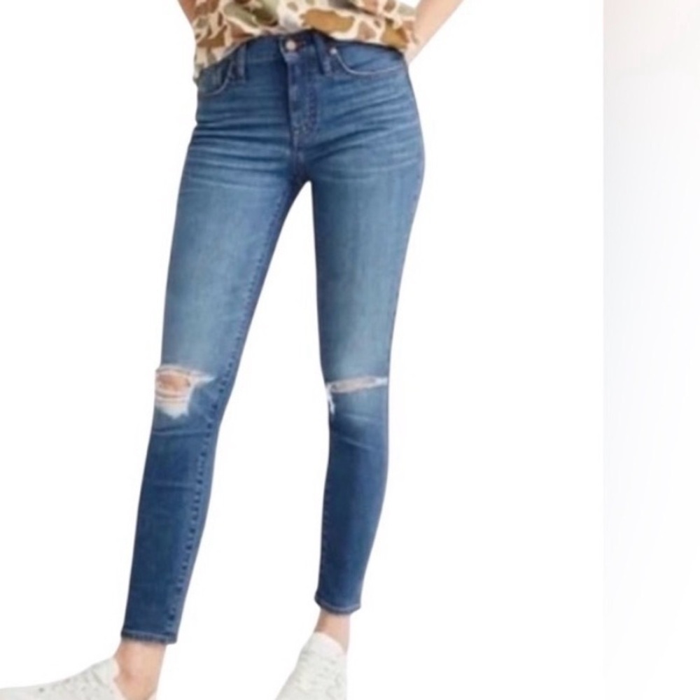 Madewell 9” High Rise Skinny Crop Jeans in Classic Blue size 25